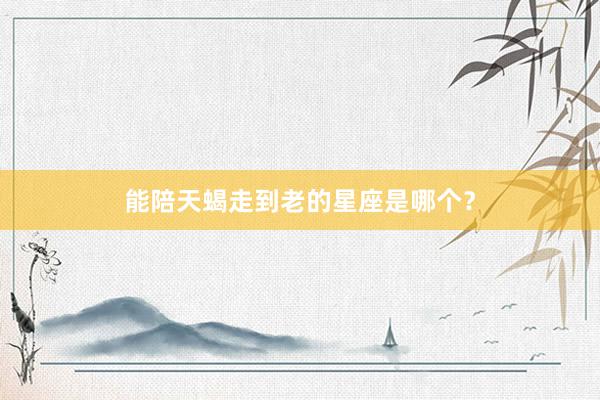 能陪天蝎走到老的星座是哪个？