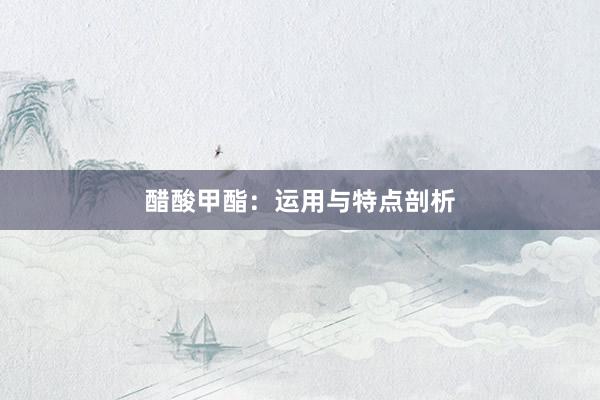 醋酸甲酯：运用与特点剖析